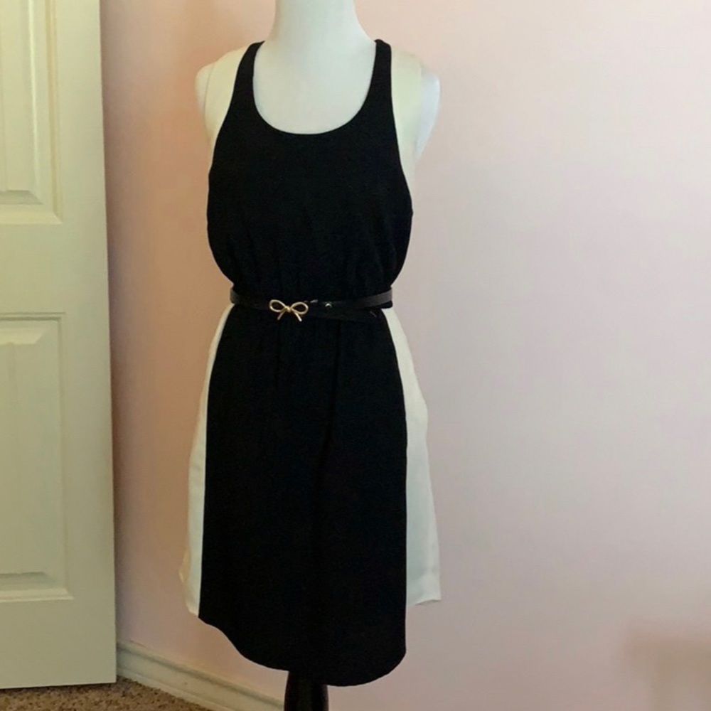 Banana republic black white racerback dress Size 2